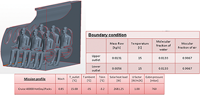 Fig. 20 - Simplified CAD model and Boundary condition